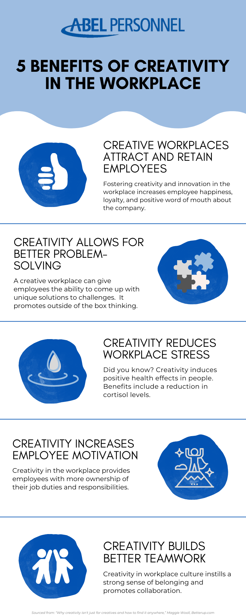 5 BENEFITS OF CREATIVITY IN THE WORKPLACE Abel Personnel